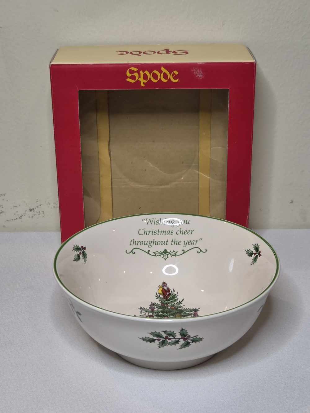 Spode Christmas Tree Revere Bowl with Legend 30CTE400, In Original Box Vtg